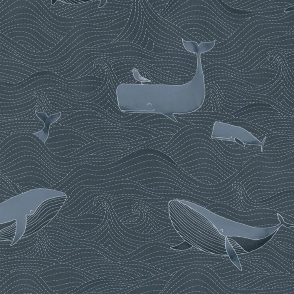 BN Walls Blue children's wallpaper with whales 220733, Doodleedo, 2 Rolls